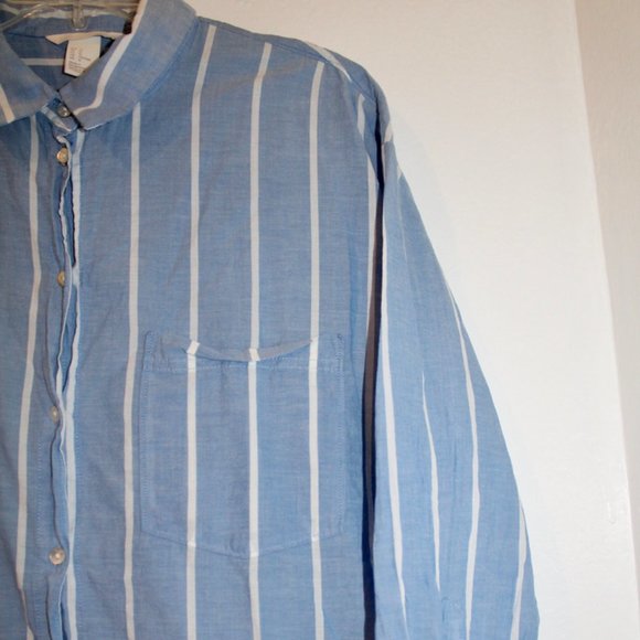 Button Down Blue Blouse - Picture 2 of 3